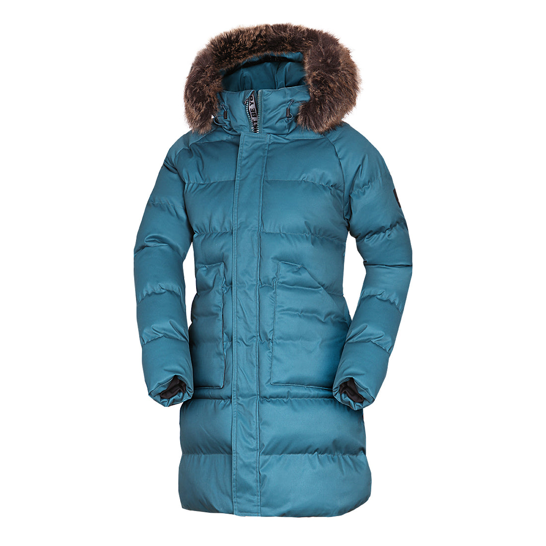 Women's insulated long jacket with fur JODY