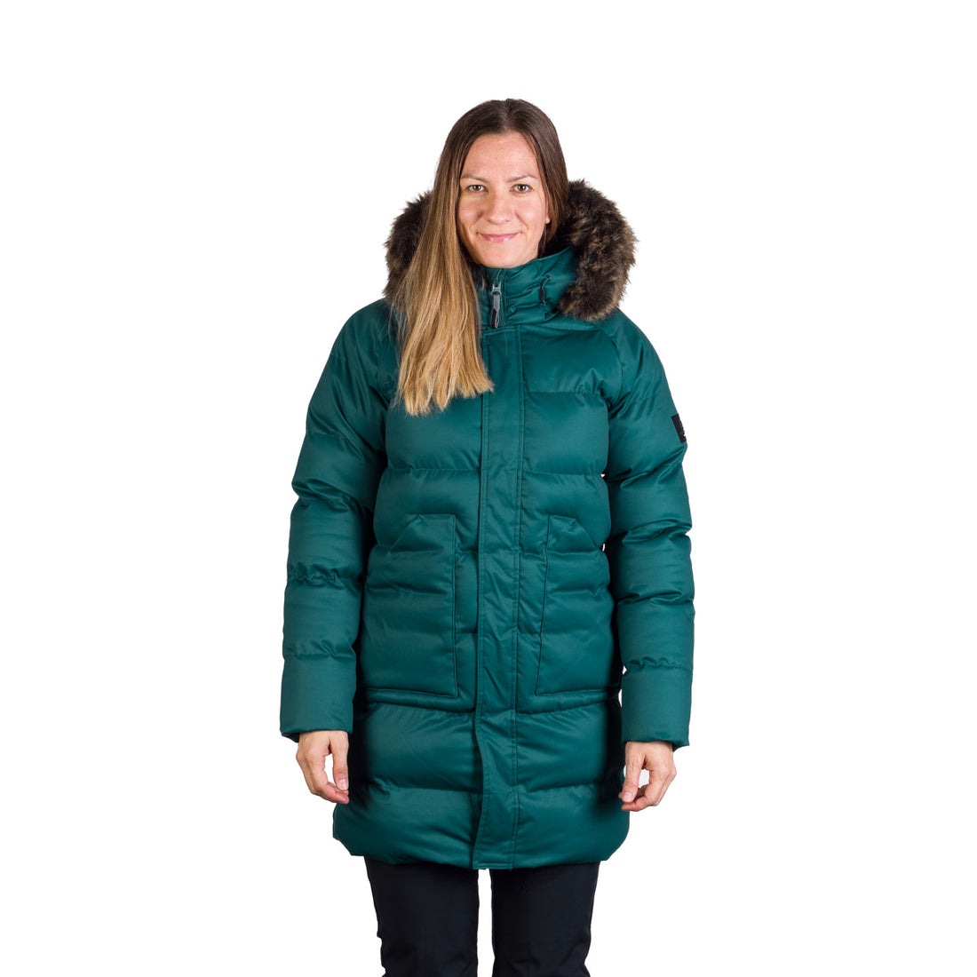 Women's insulated long jacket with fur JODY