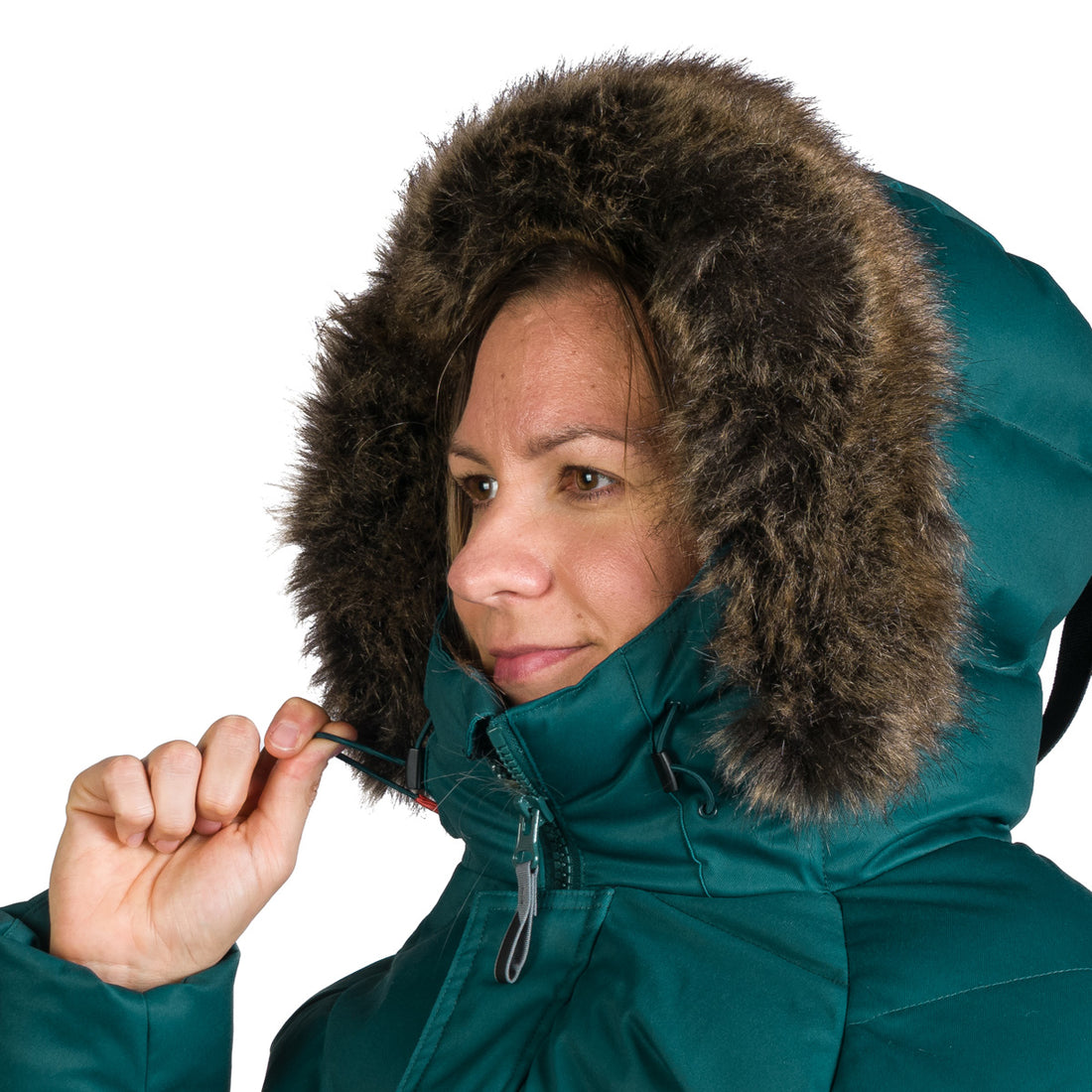 Women's insulated long jacket with fur JODY