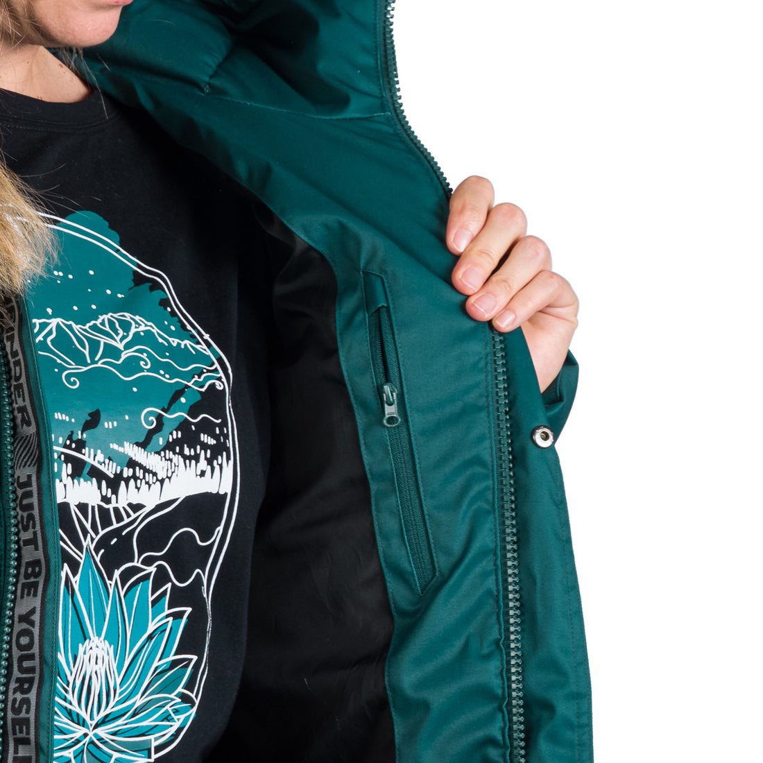 Women's insulated long jacket with fur JODY