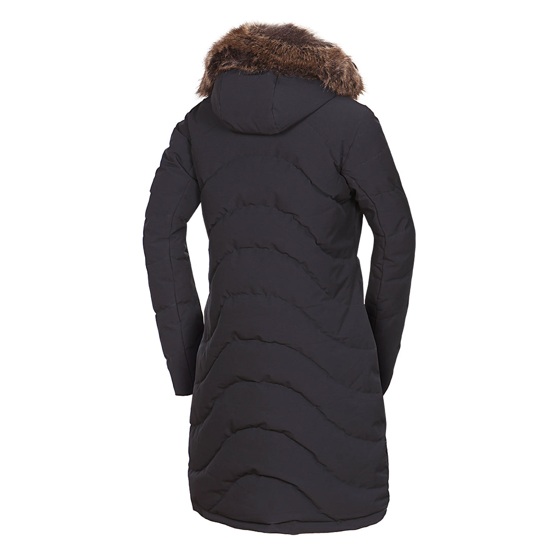 Women's insulated long jacket with fur ROBIN