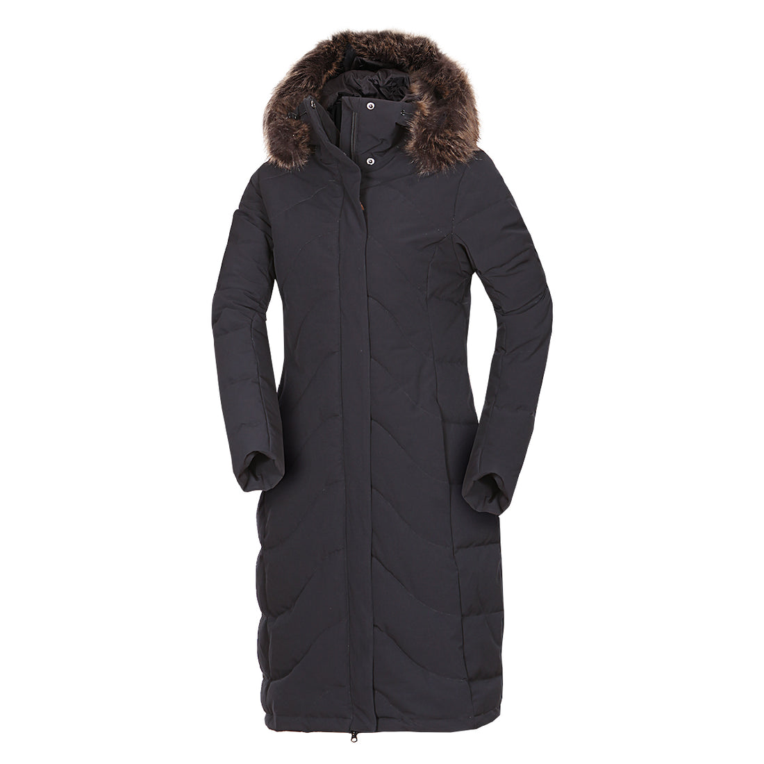 Women's insulated long jacket with fur ROBIN