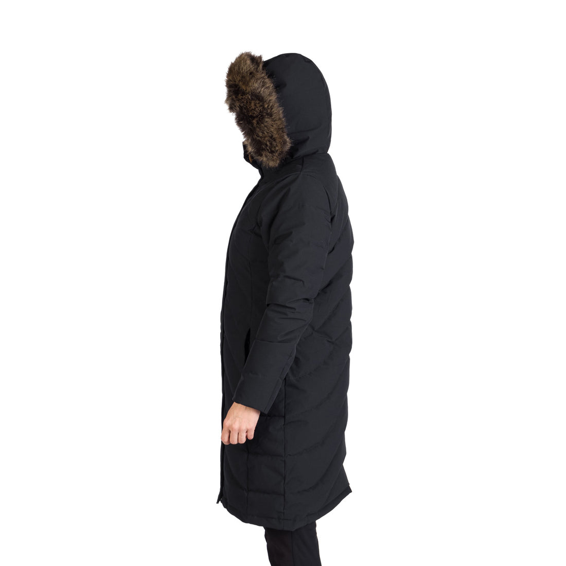 Women's insulated long jacket with fur ROBIN