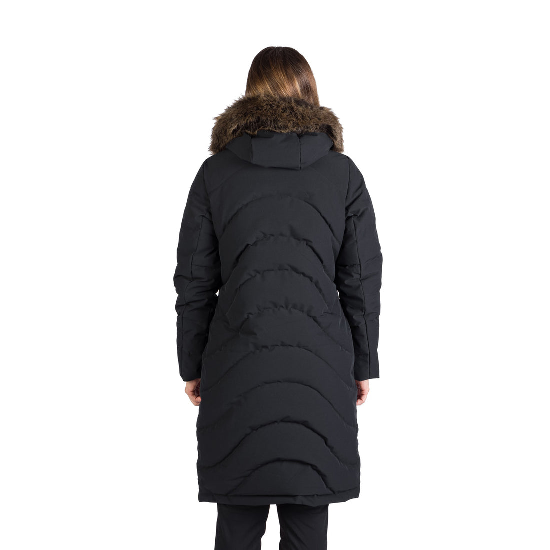 Women's insulated long jacket with fur ROBIN