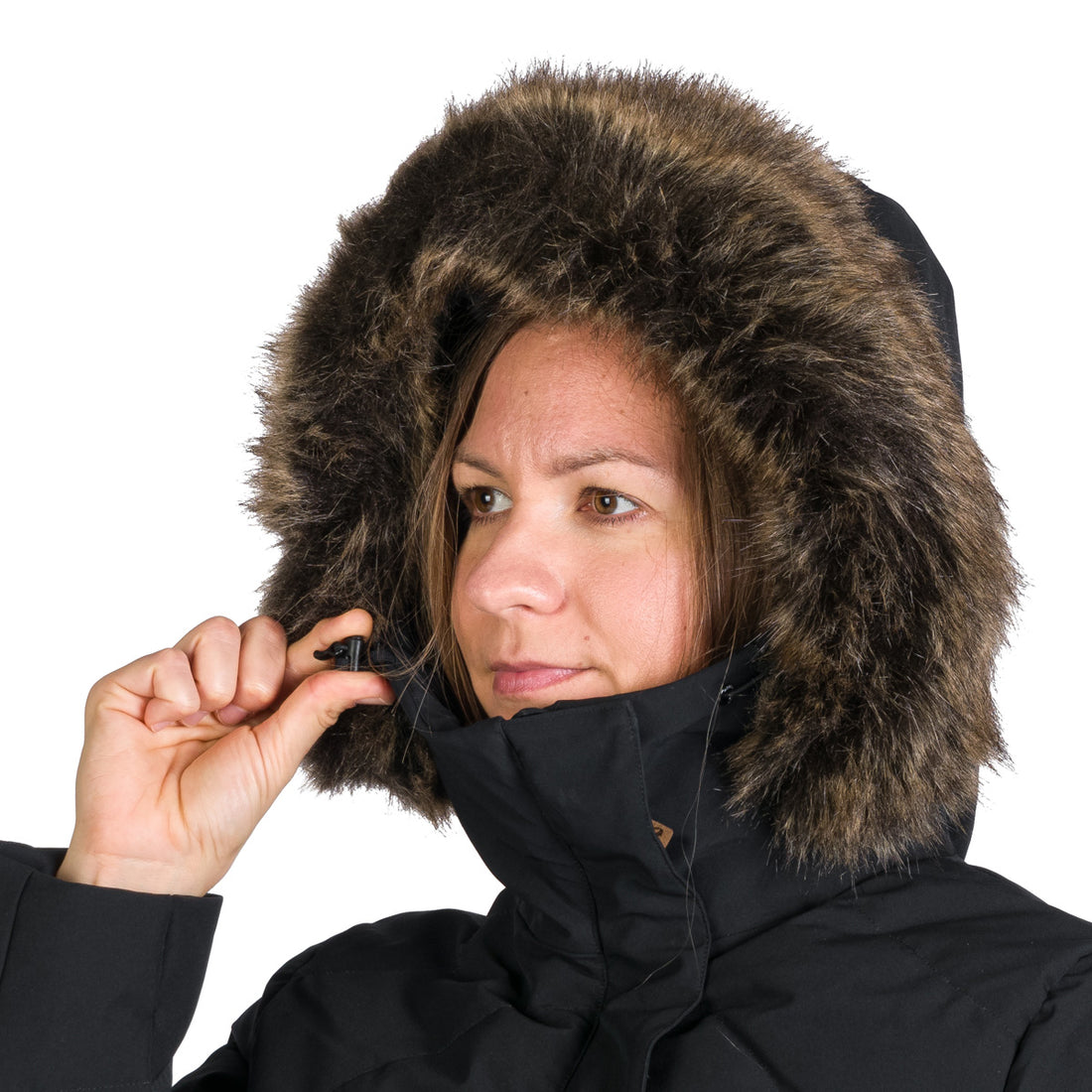 Women's insulated long jacket with fur ROBIN