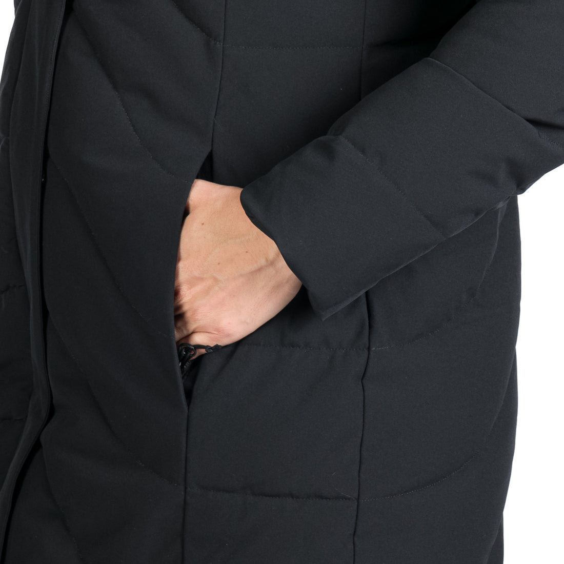 Women's insulated long jacket with fur ROBIN