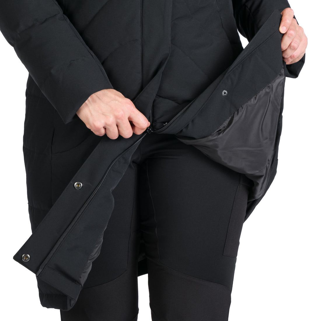 Women's insulated long jacket with fur ROBIN