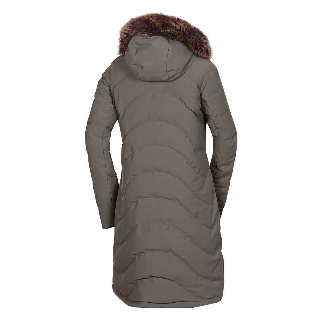 Women's insulated long jacket with fur ROBIN
