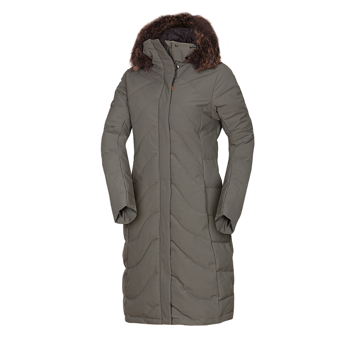 Women's insulated long jacket with fur ROBIN