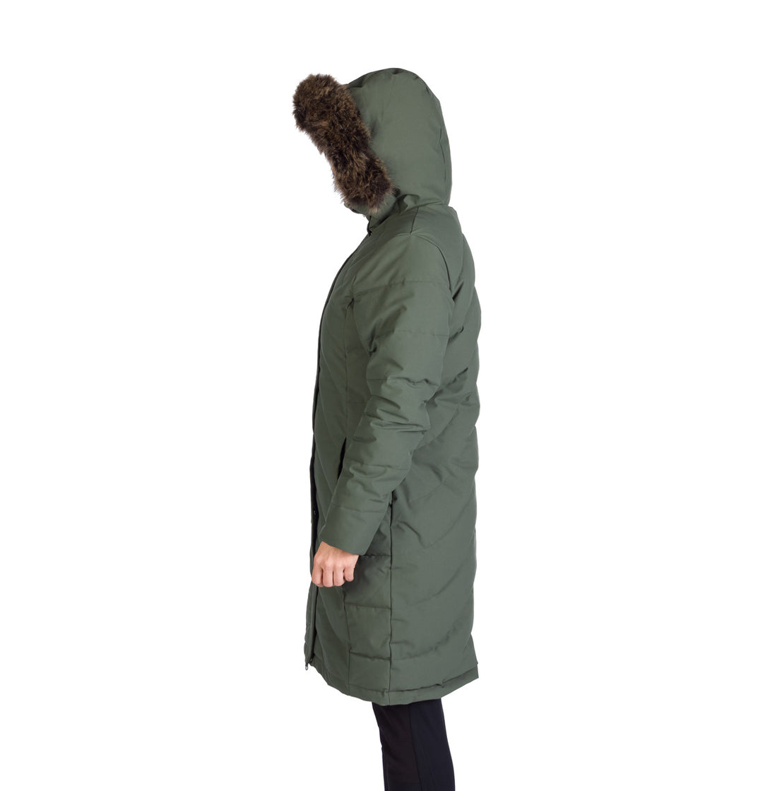 Women's insulated long jacket with fur ROBIN