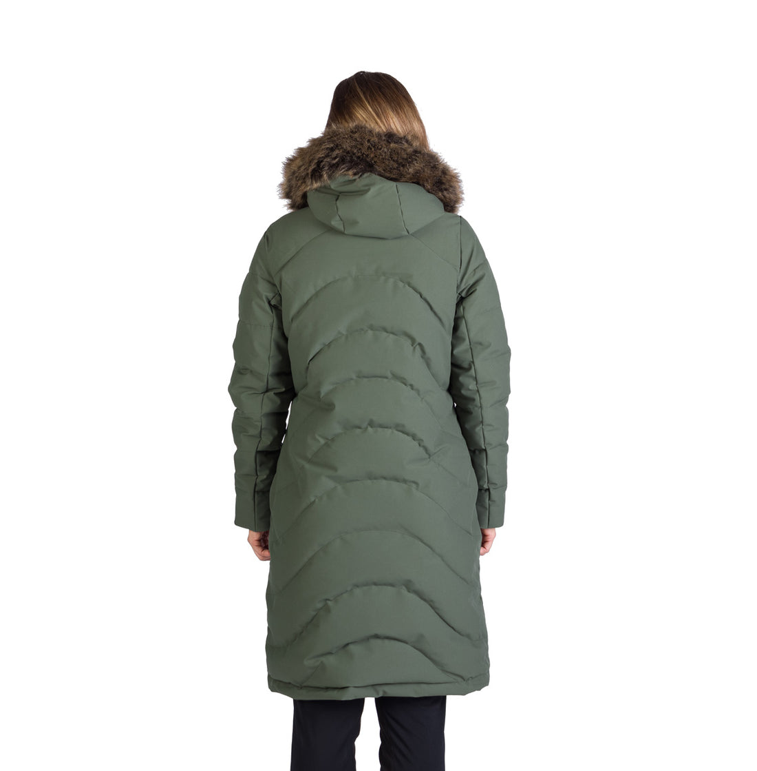Women's insulated long jacket with fur ROBIN