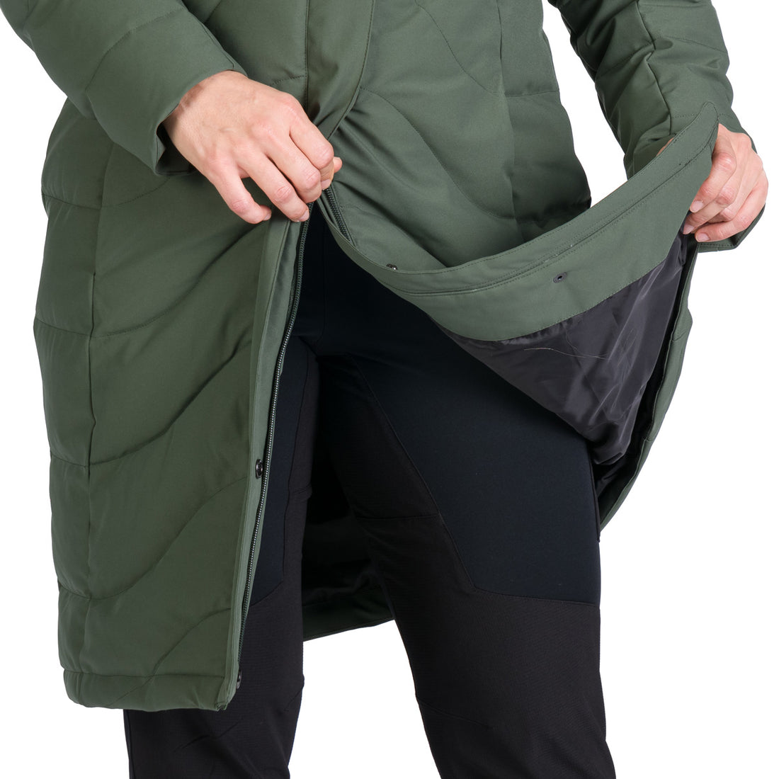 Women's insulated long jacket with fur ROBIN
