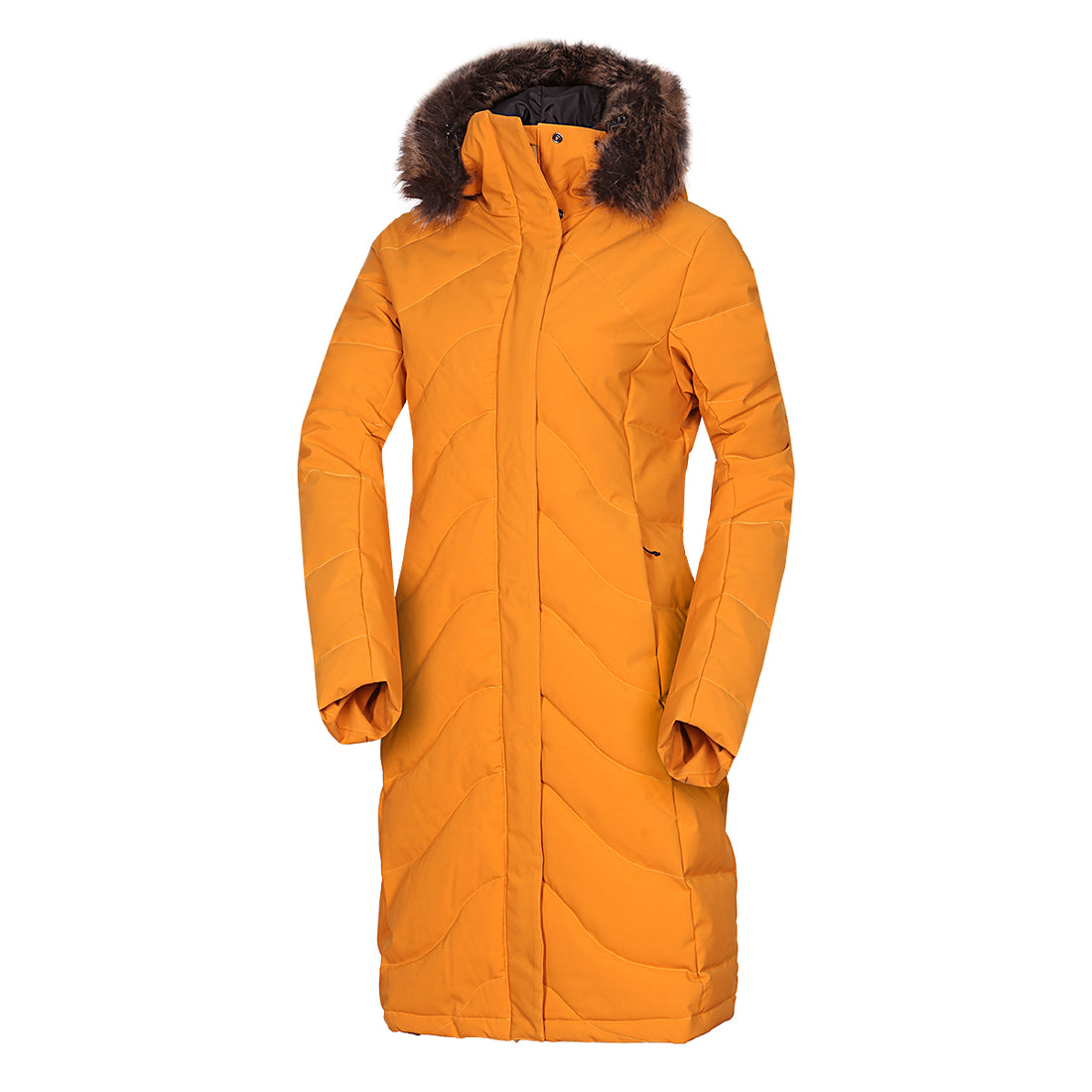 Women's insulated long jacket with fur ROBIN