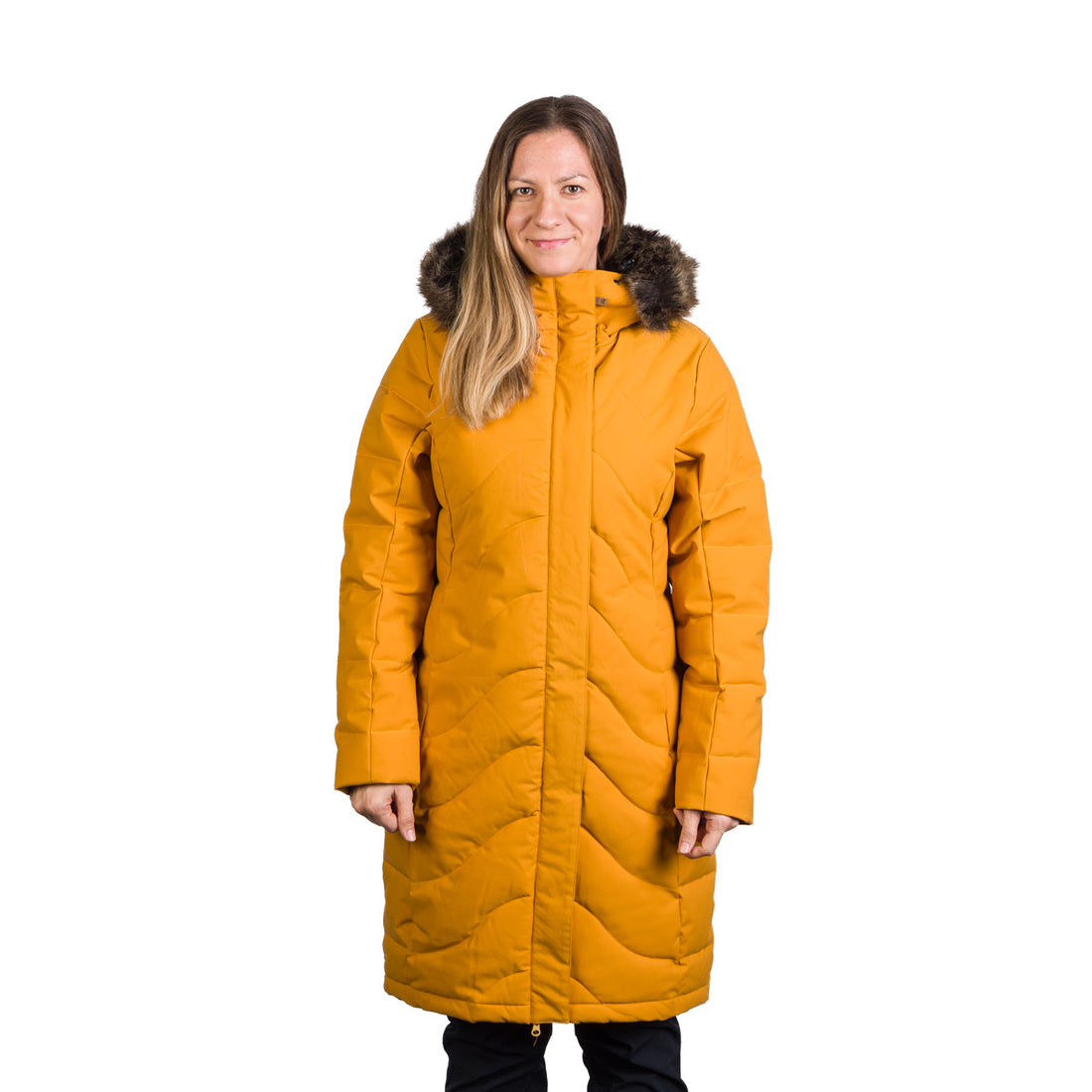 Women's insulated long jacket with fur ROBIN