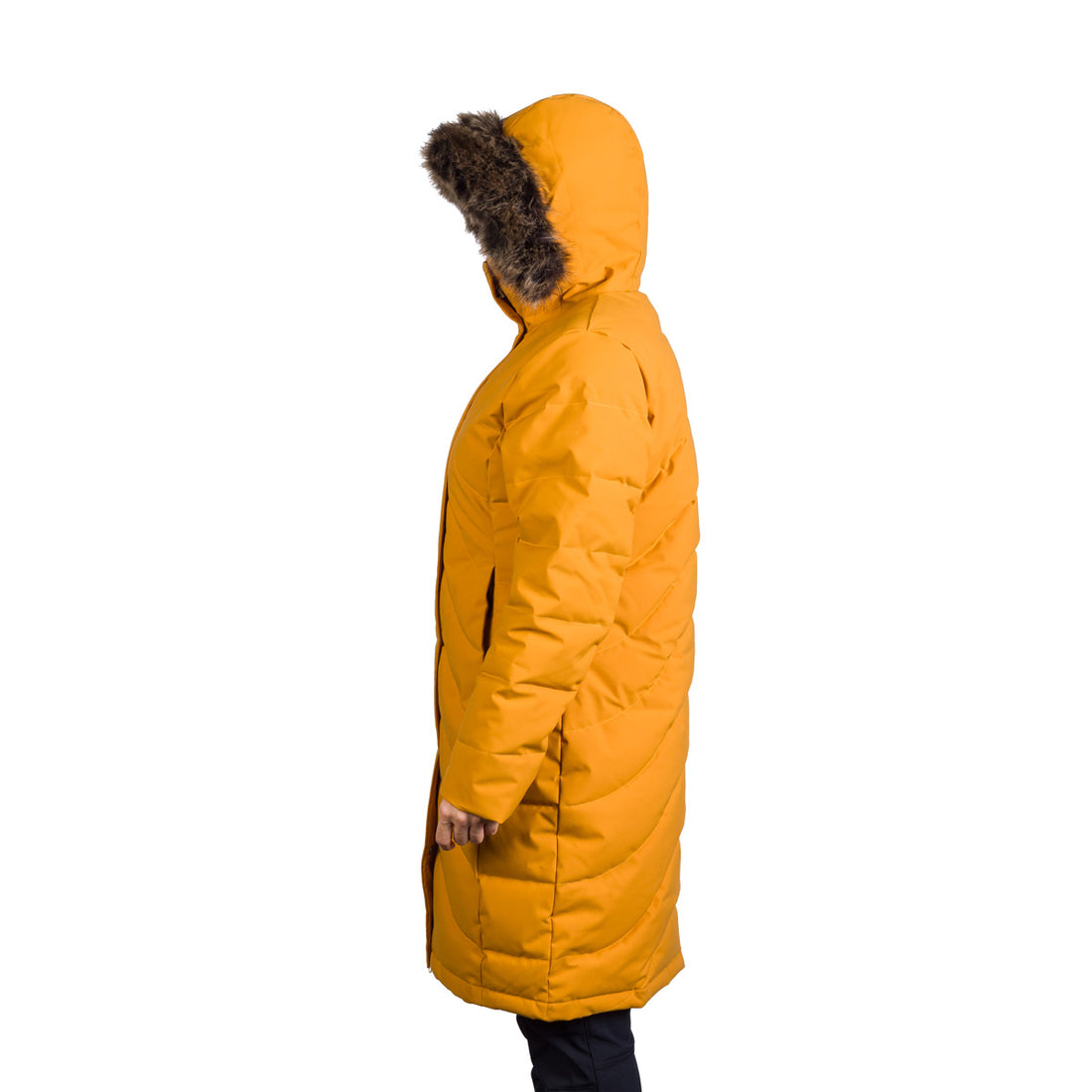 Women's insulated long jacket with fur ROBIN
