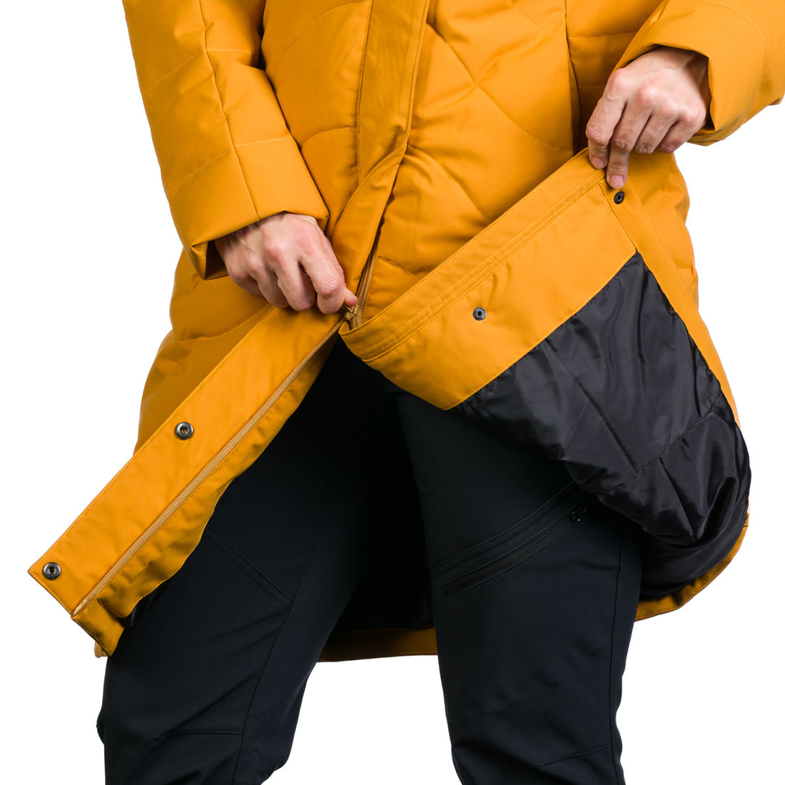 Women's insulated long jacket with fur ROBIN
