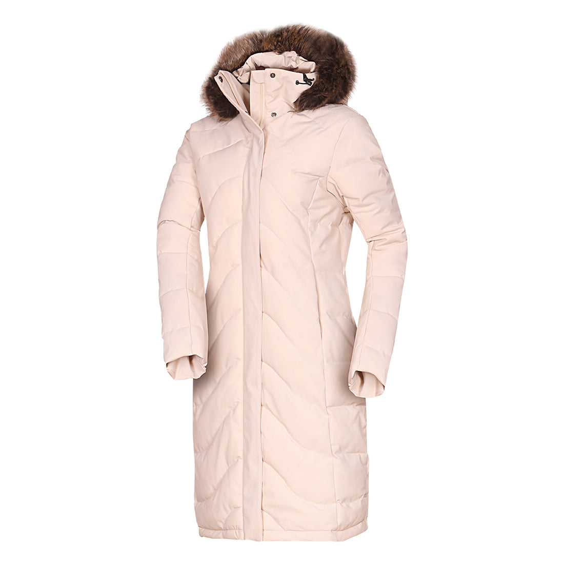 Women's insulated long jacket with fur ROBIN