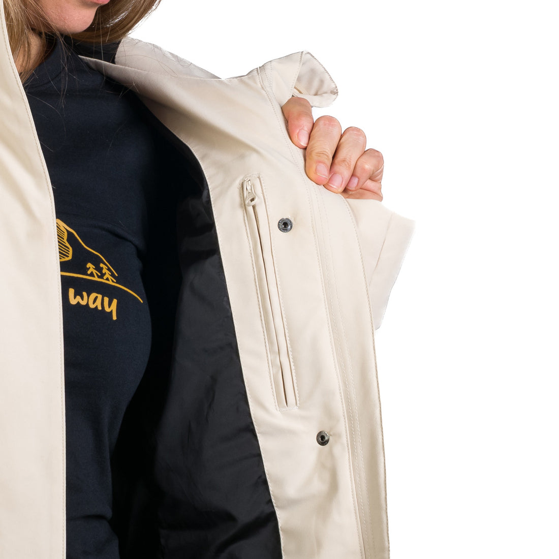 Women's insulated long jacket with fur ROBIN