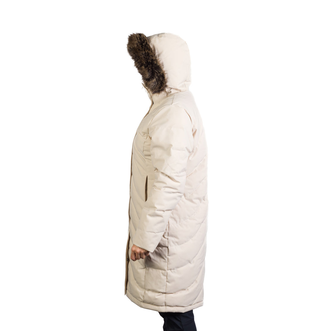 Women's insulated long jacket with fur ROBIN