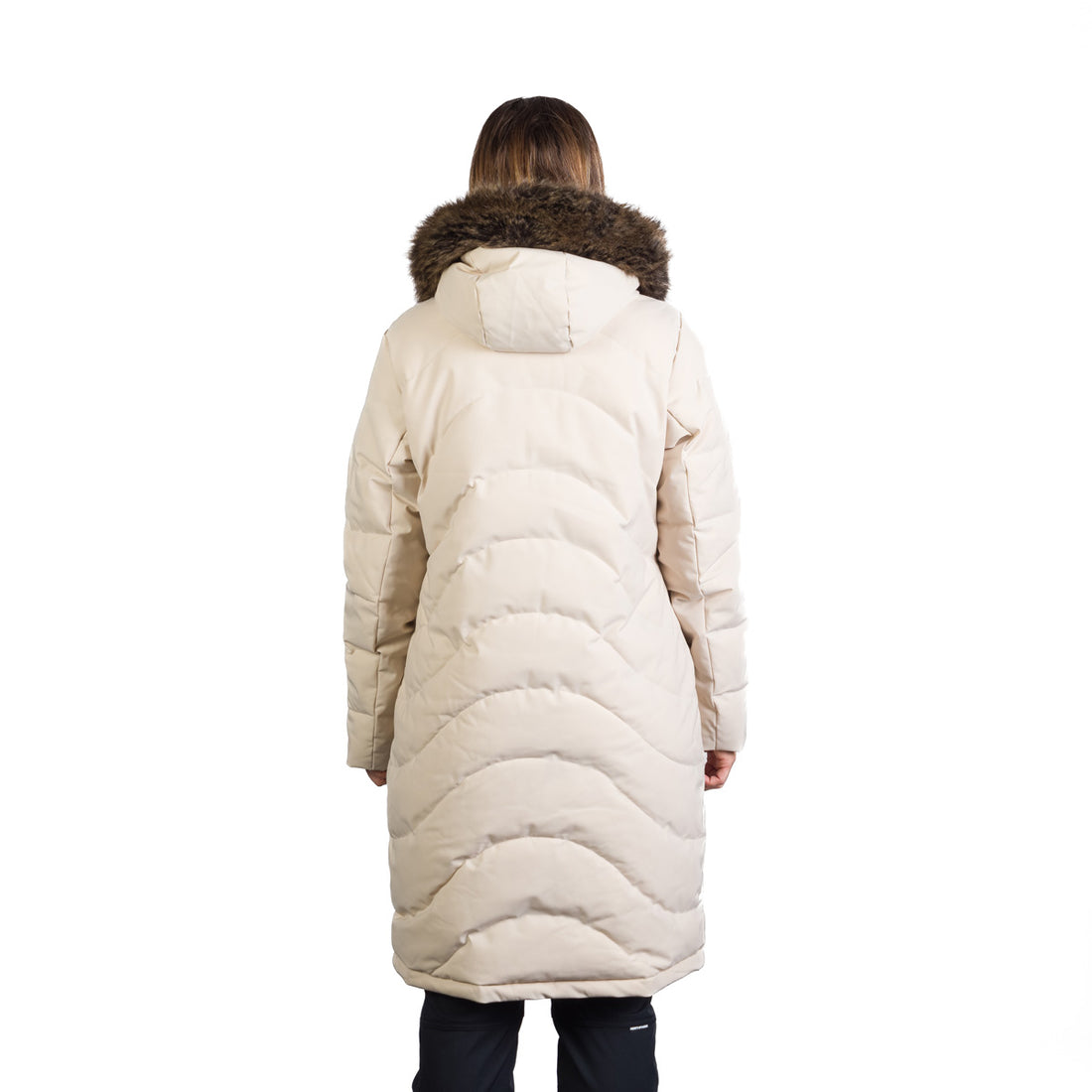 Women's insulated long jacket with fur ROBIN