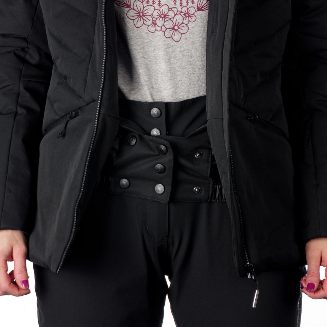 Women's insulated ski jacket with stitching IDA