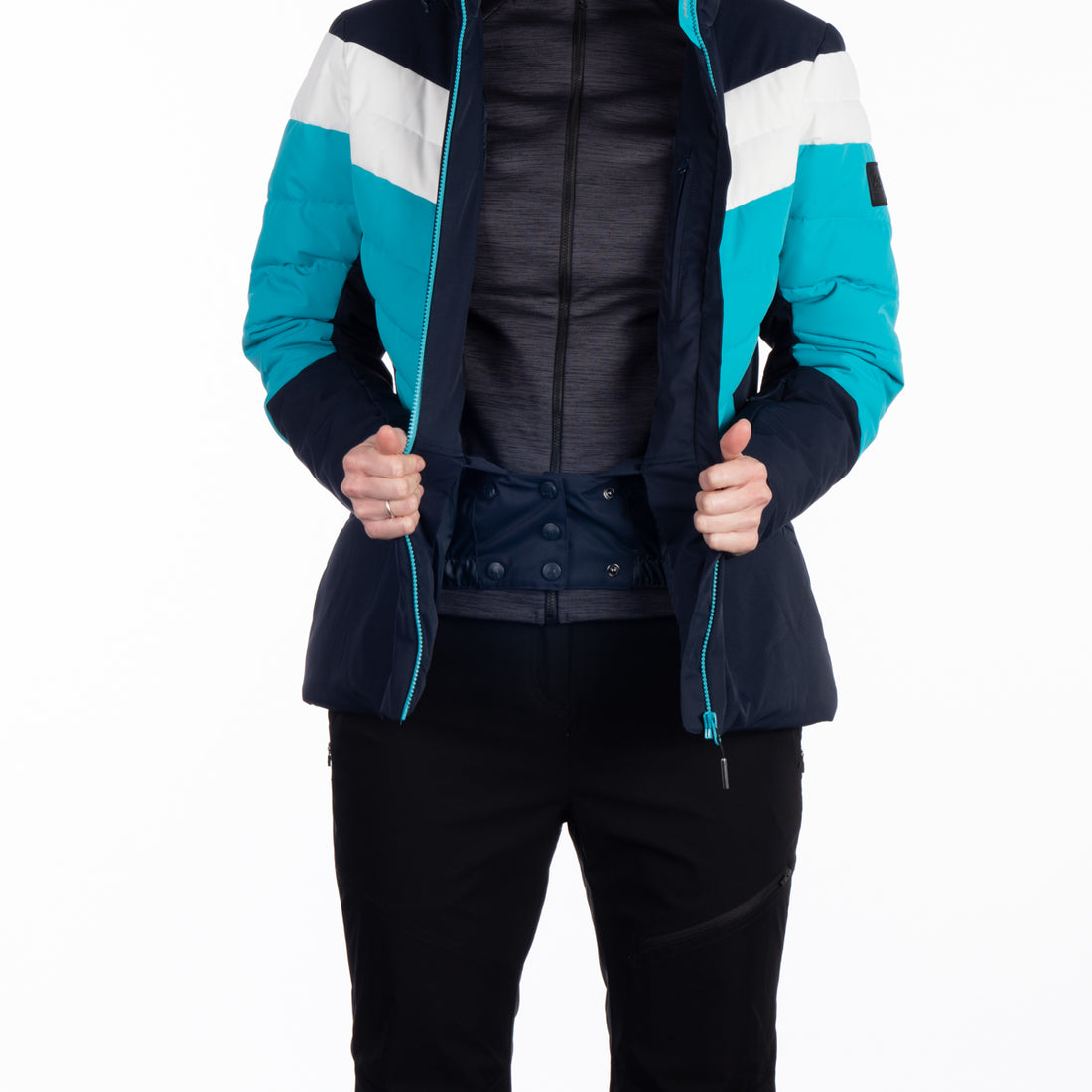 Women's insulated ski jacket with stitching IDA