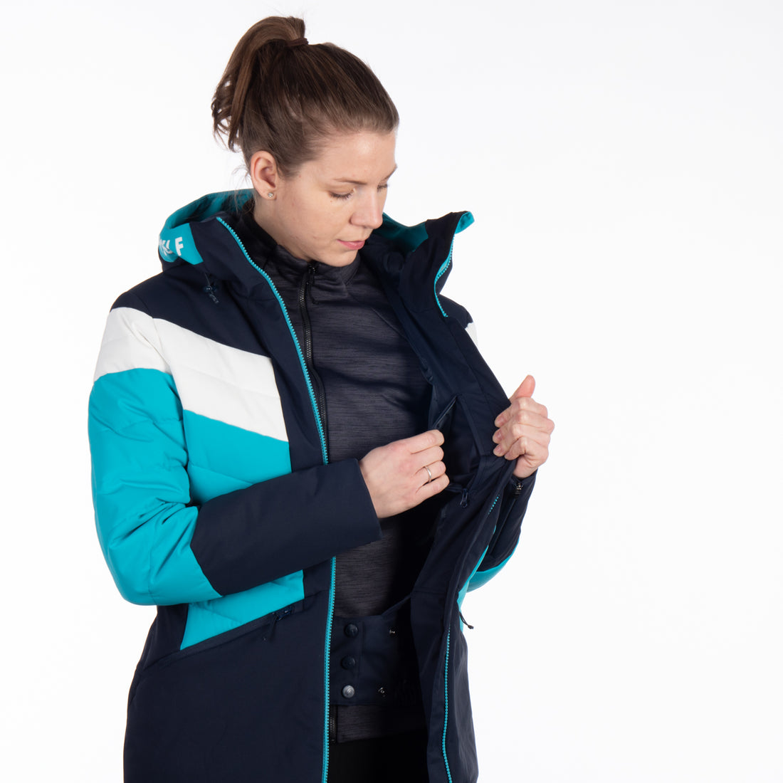 Women's insulated ski jacket with stitching IDA
