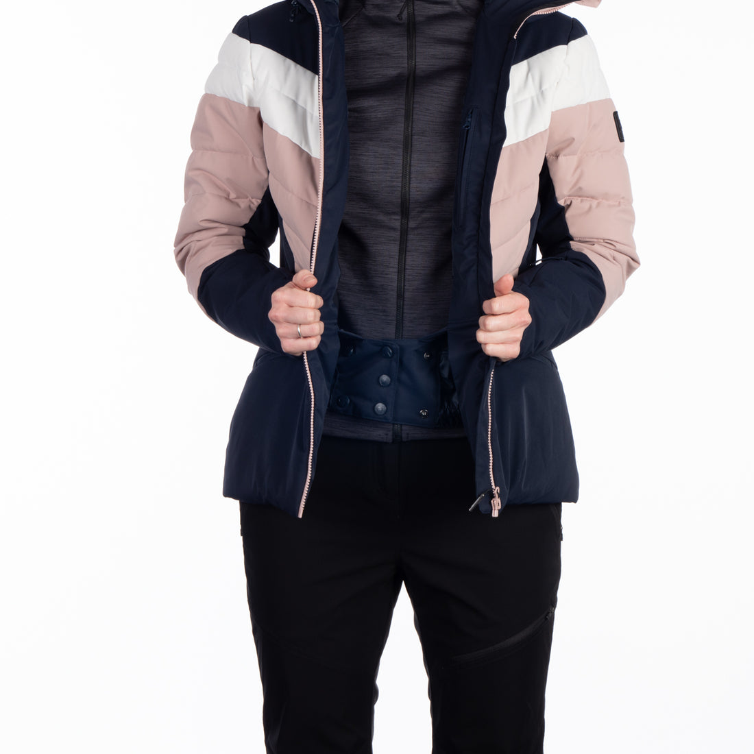 Women's insulated ski jacket with stitching IDA