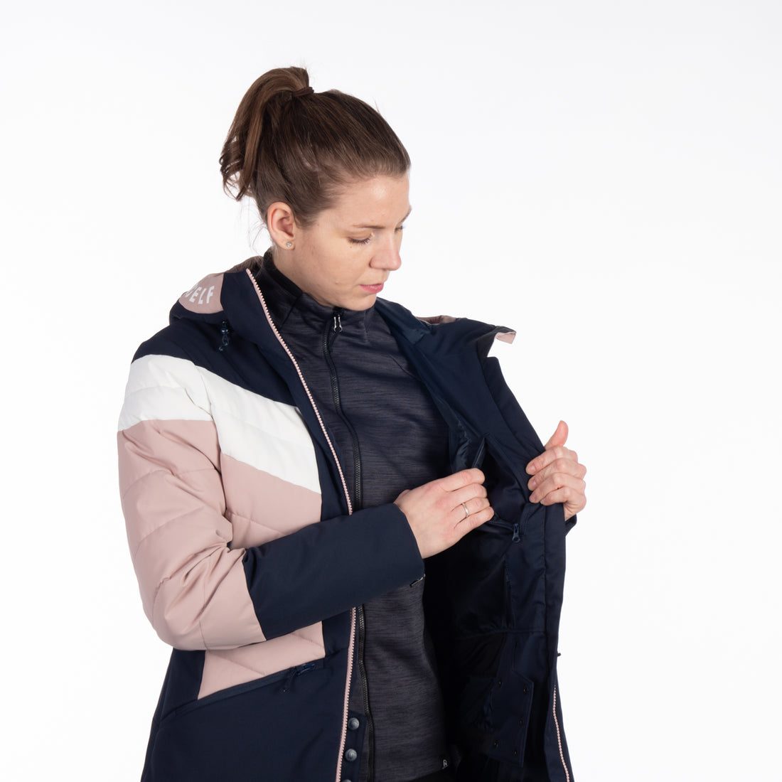 Women's insulated ski jacket with stitching IDA