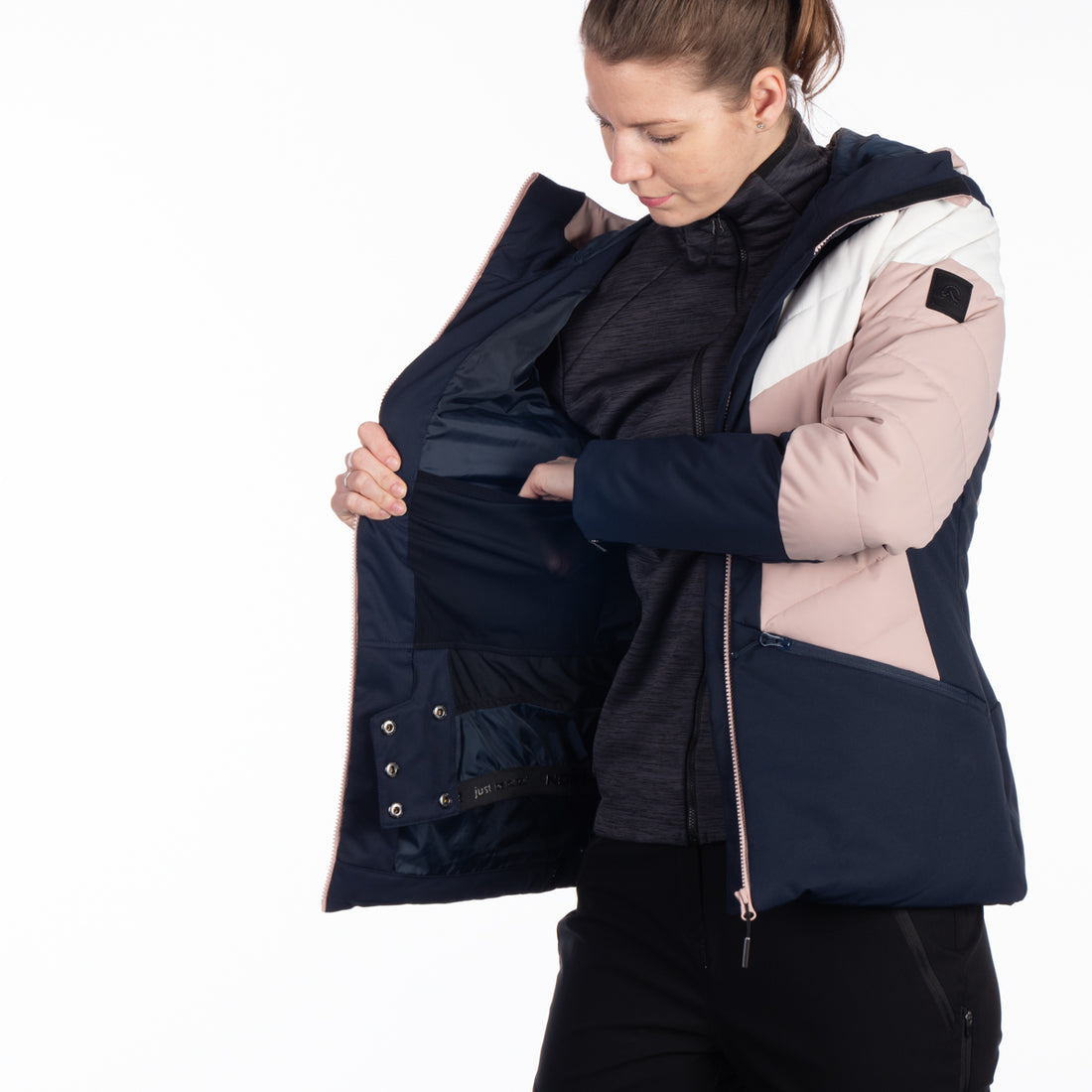 Women's insulated ski jacket with stitching IDA