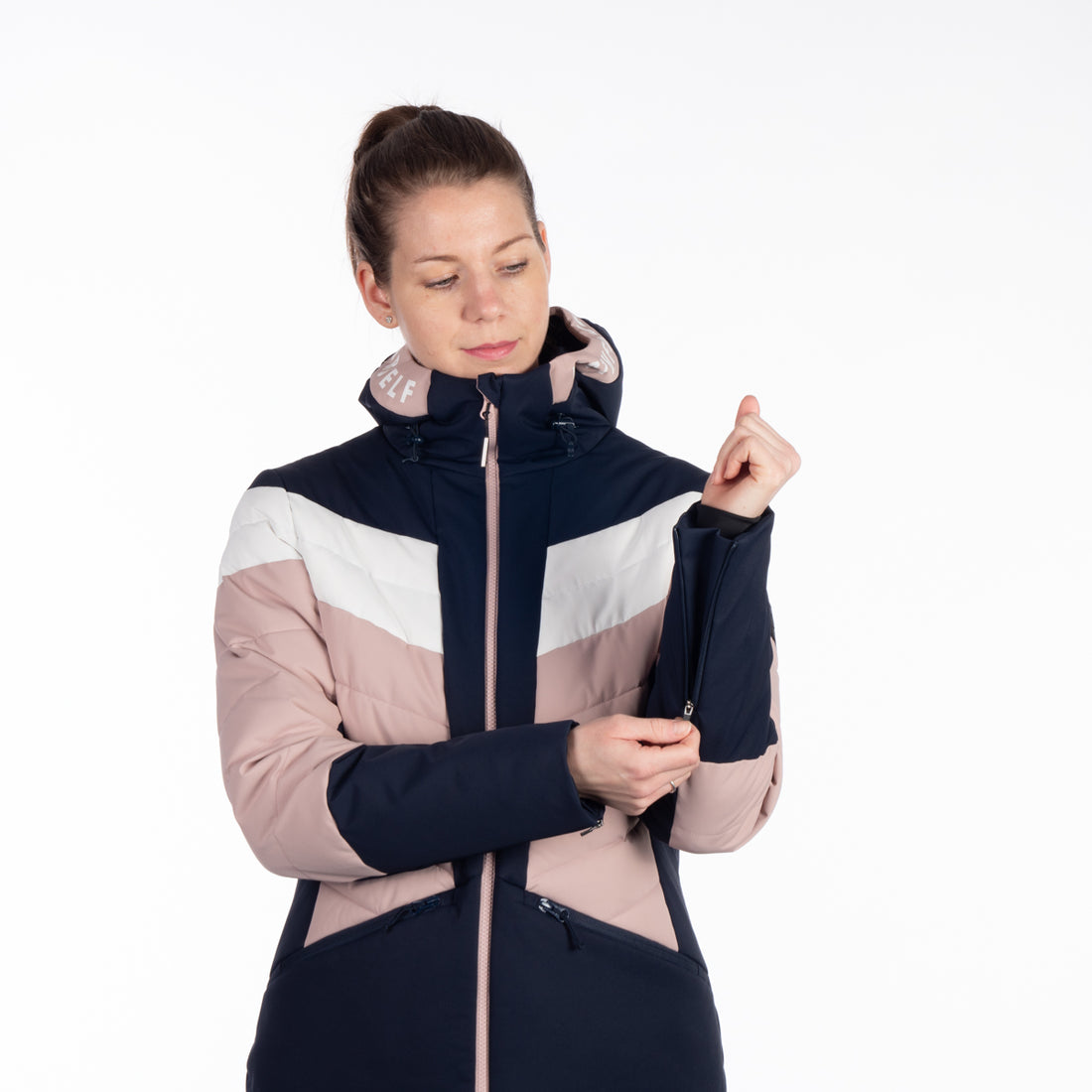 Women's insulated ski jacket with stitching IDA