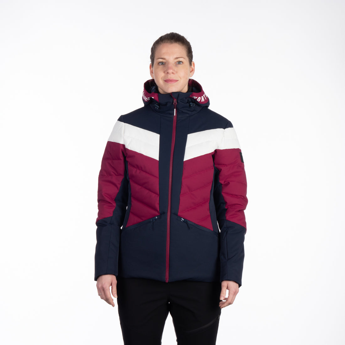 Women's insulated ski jacket with stitching IDA
