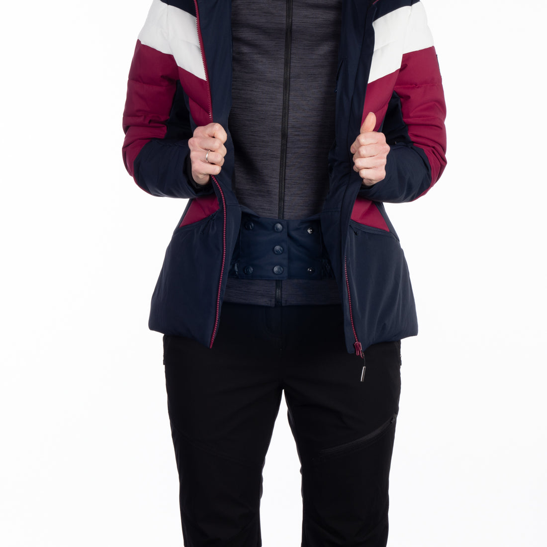 Women's insulated ski jacket with stitching IDA