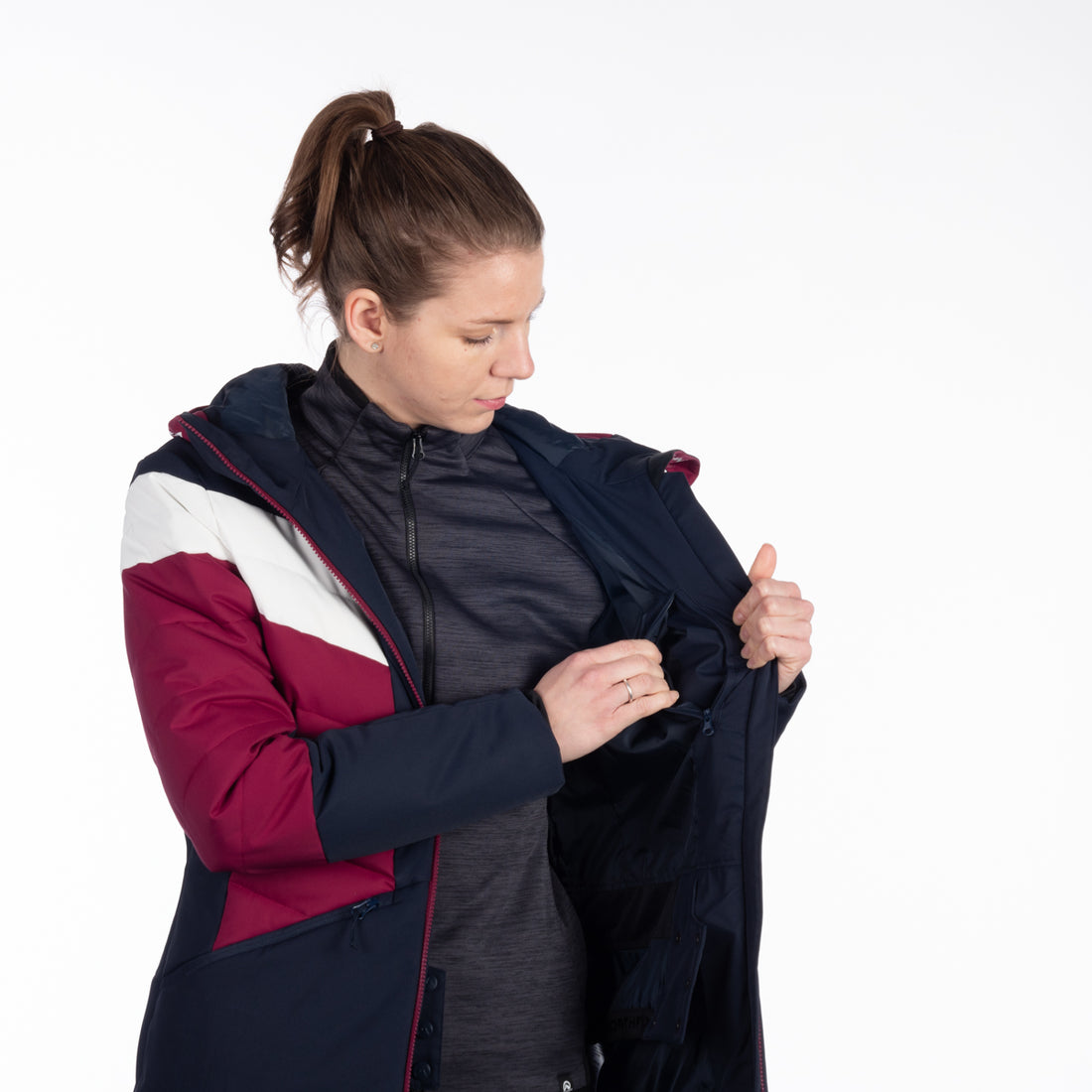 Women's insulated ski jacket with stitching IDA