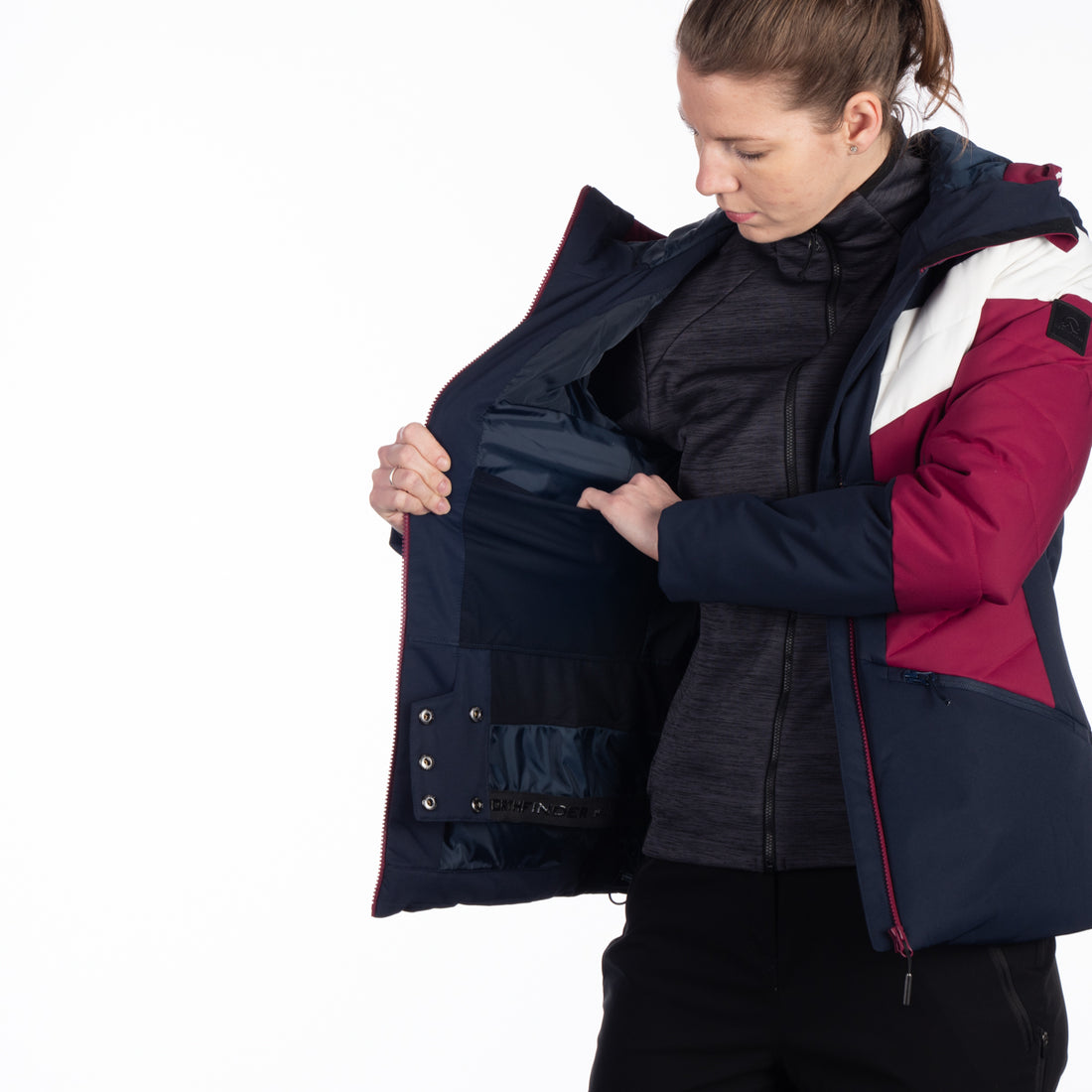 Women's insulated ski jacket with stitching IDA