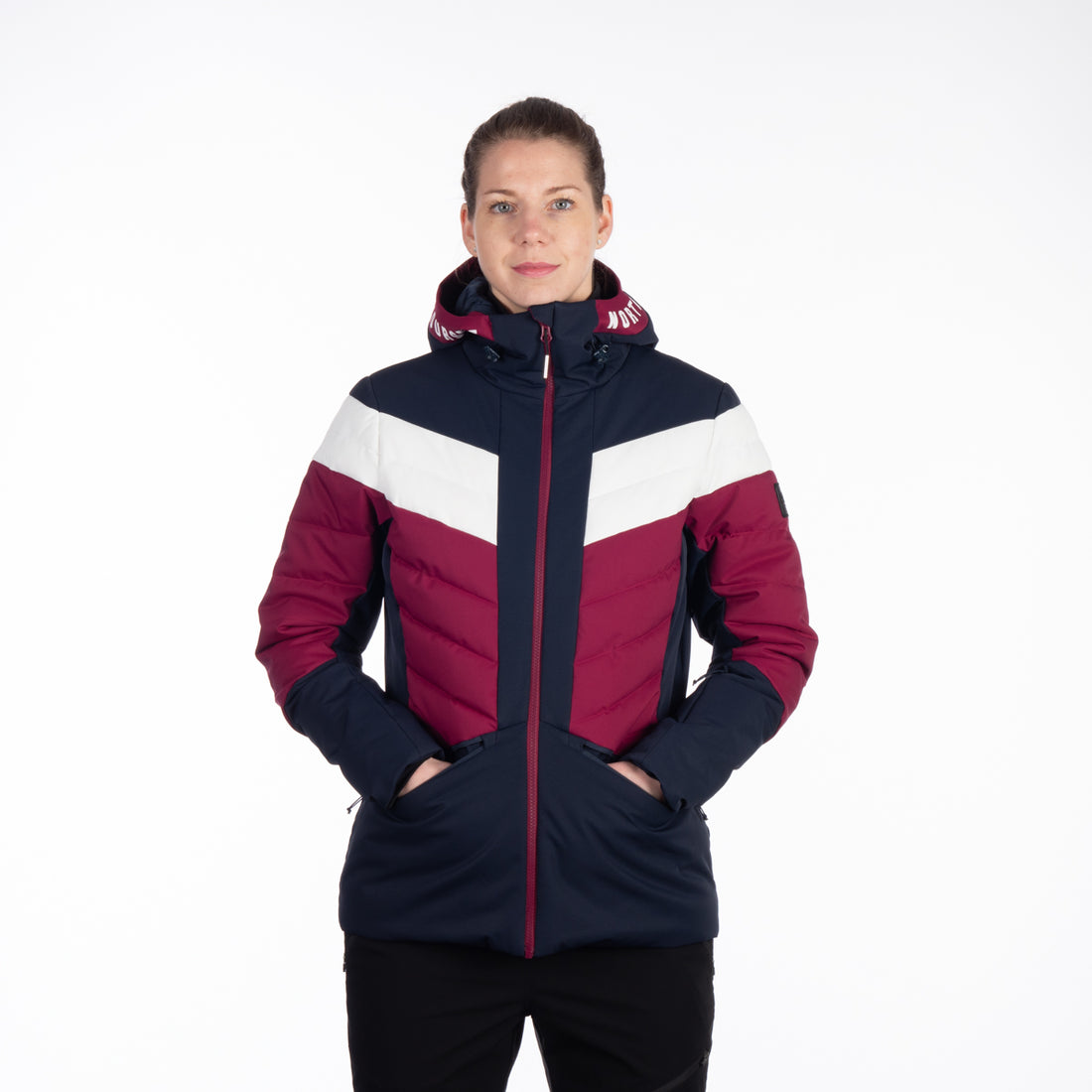 Women's insulated ski jacket with stitching IDA
