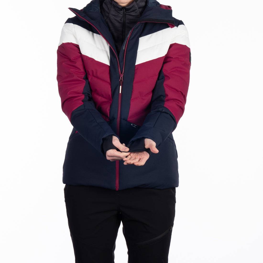 Women's insulated ski jacket with stitching IDA