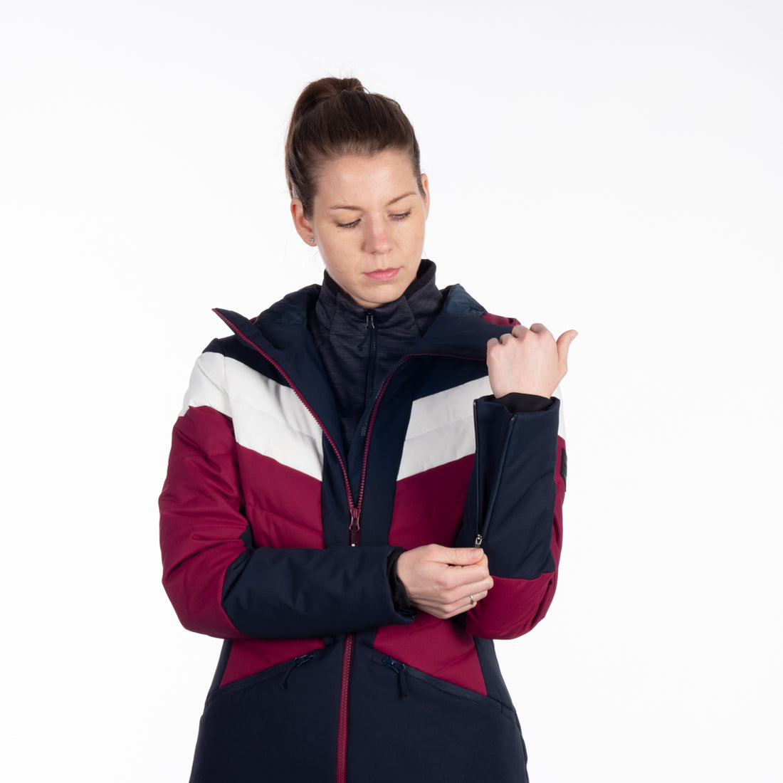 Women's insulated ski jacket with stitching IDA