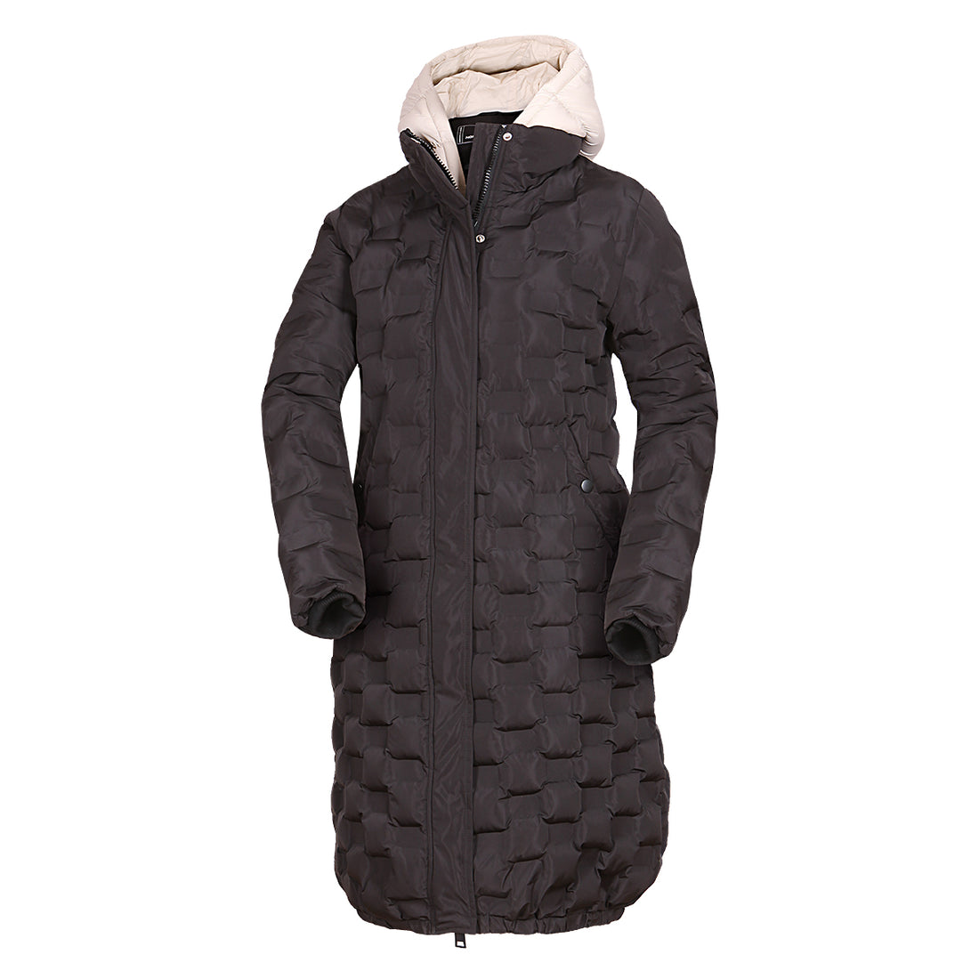 Women's long jacket with gluing in the shape of a cube LAURIE