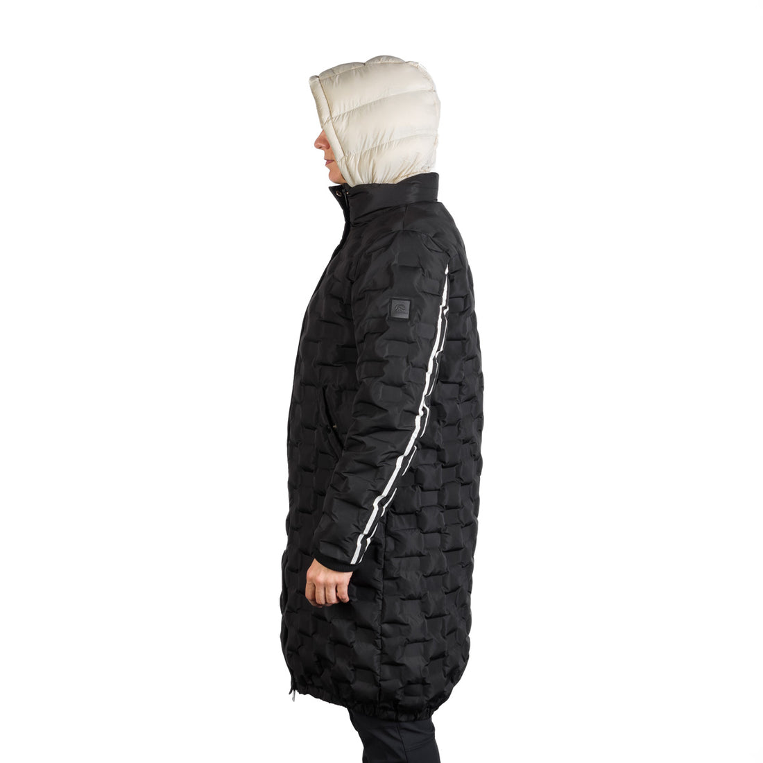 Women's long jacket with gluing in the shape of a cube LAURIE