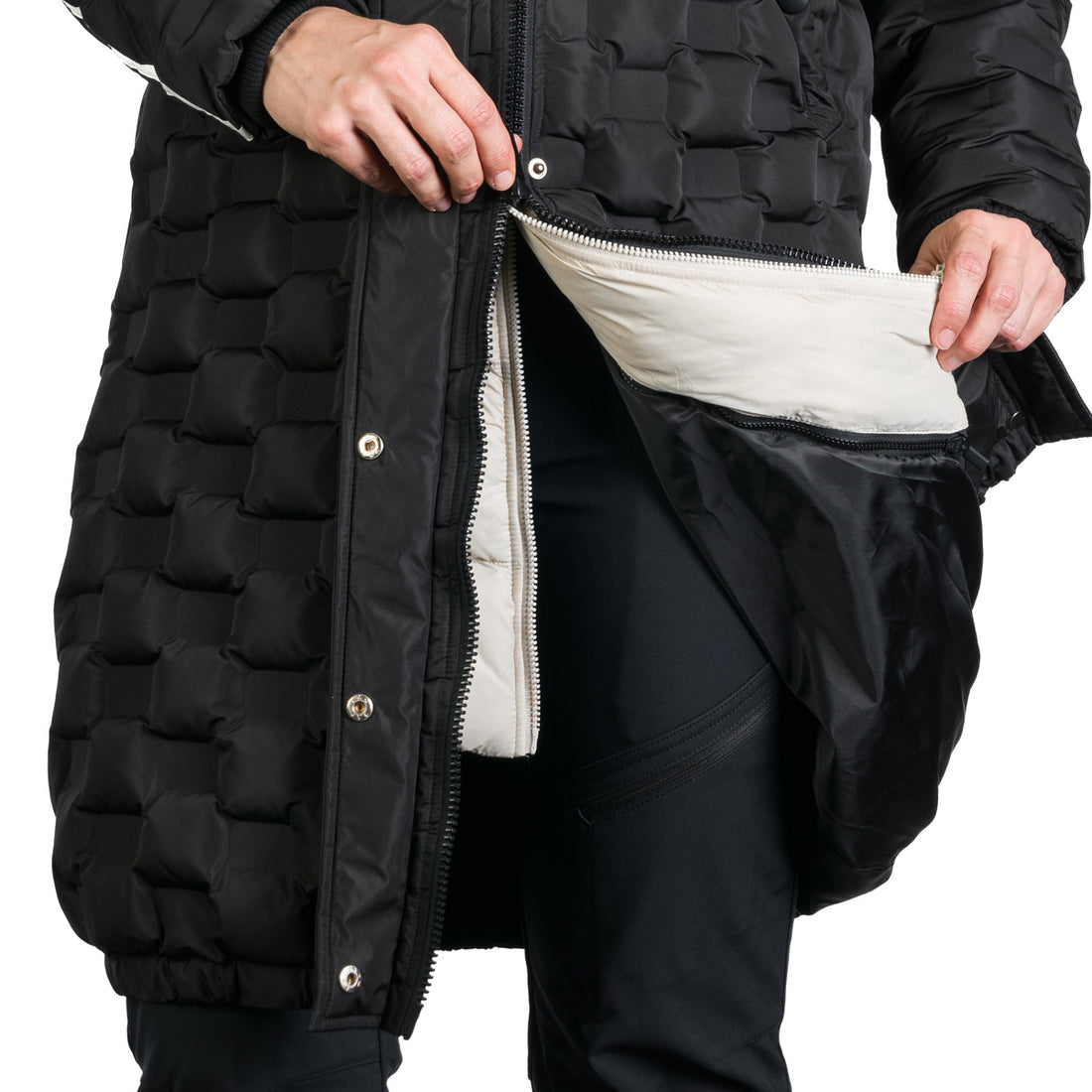 Women's long jacket with gluing in the shape of a cube LAURIE