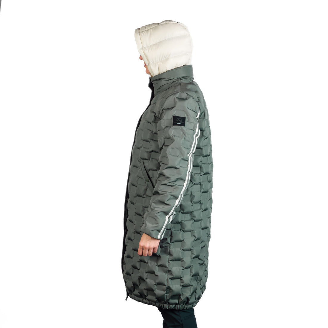 Women's long jacket with gluing in the shape of a cube LAURIE