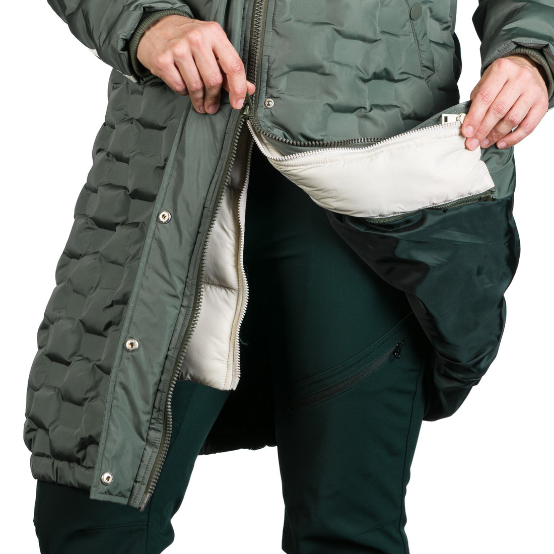Women's long jacket with gluing in the shape of a cube LAURIE