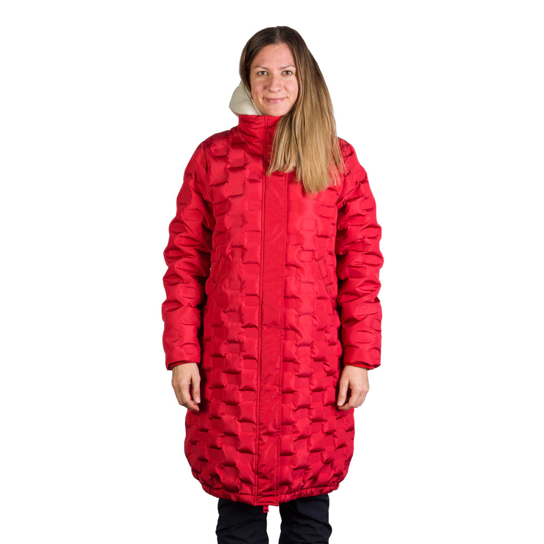 Women's long jacket with gluing in the shape of a cube LAURIE