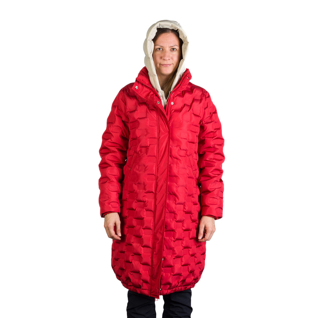 Women's long jacket with gluing in the shape of a cube LAURIE
