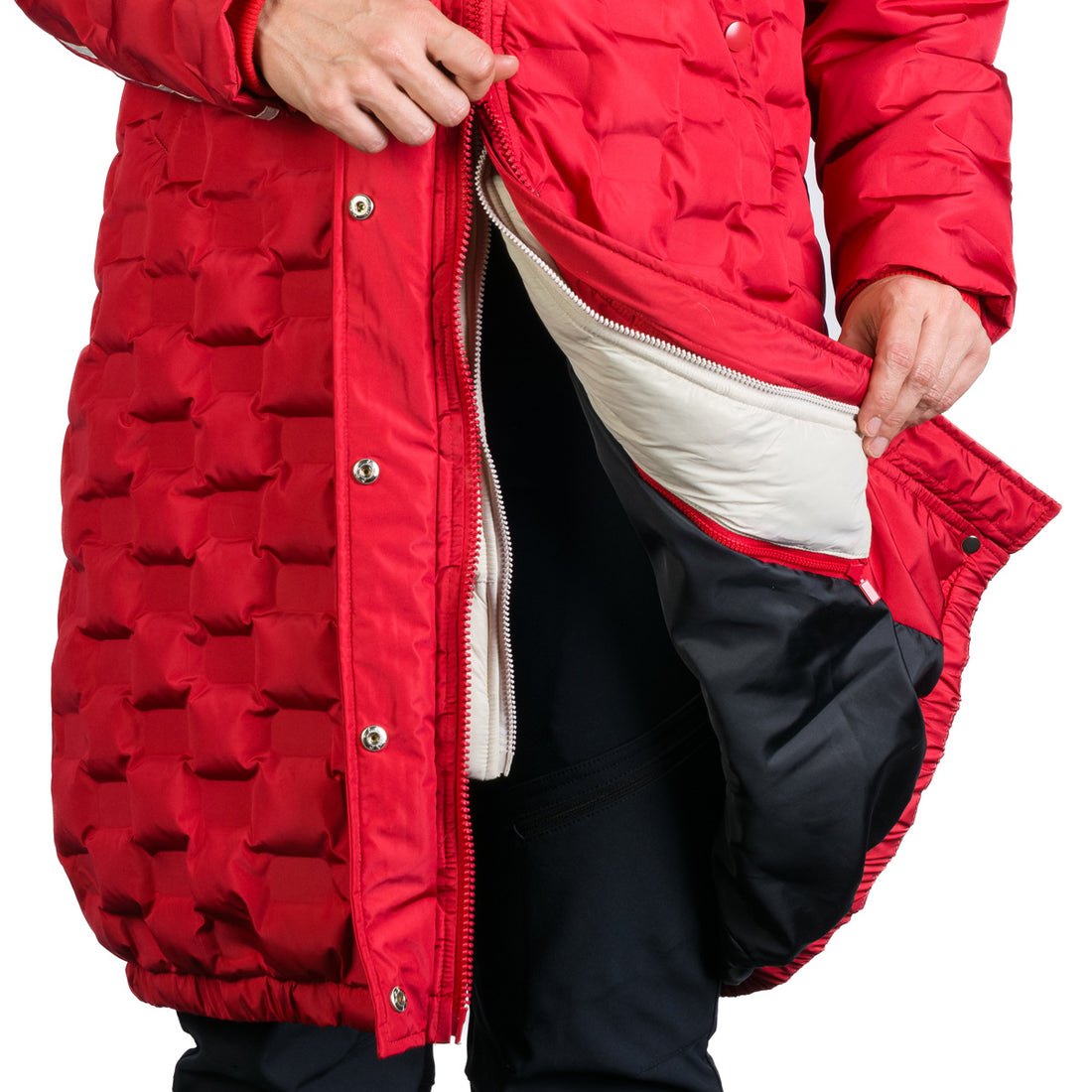 Women's long jacket with gluing in the shape of a cube LAURIE