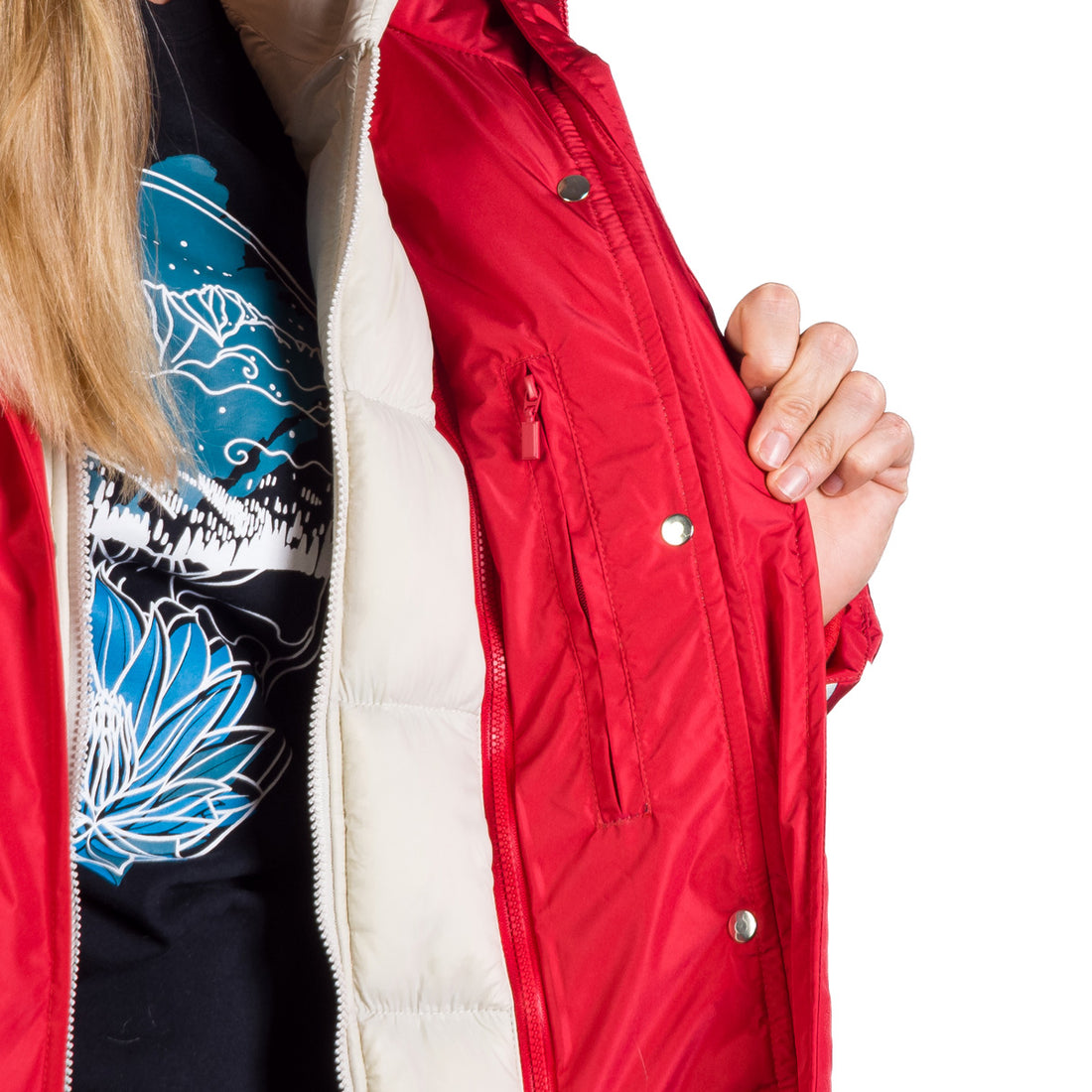 Women's long jacket with gluing in the shape of a cube LAURIE