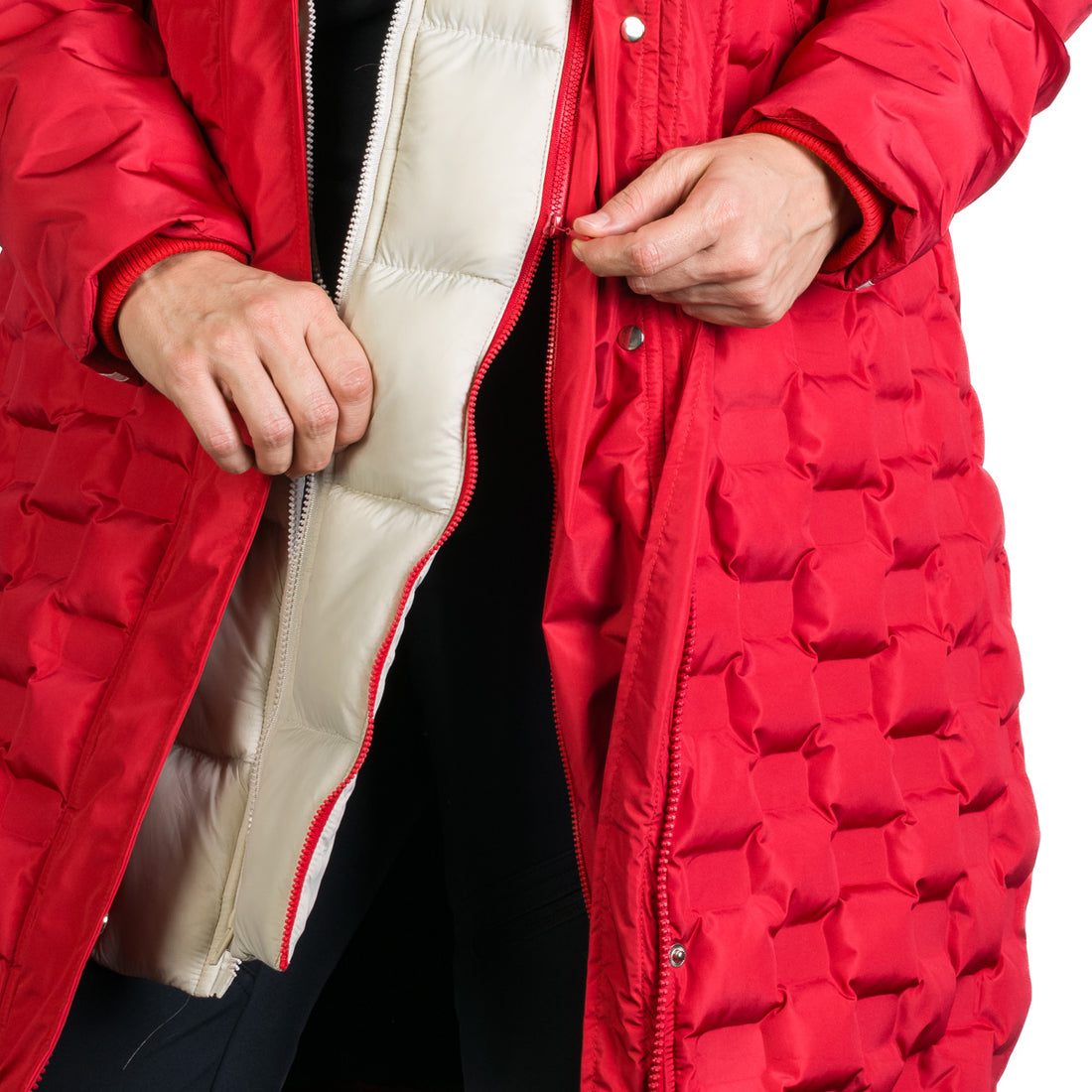 Women's long jacket with gluing in the shape of a cube LAURIE