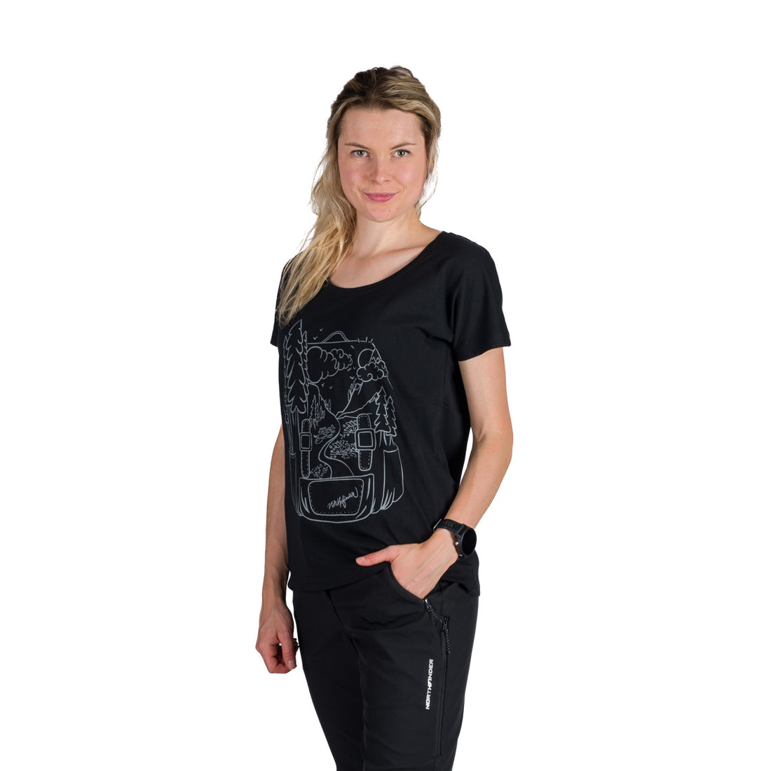  Women's loose fit organic cotton outdoor T-shirt DARCY