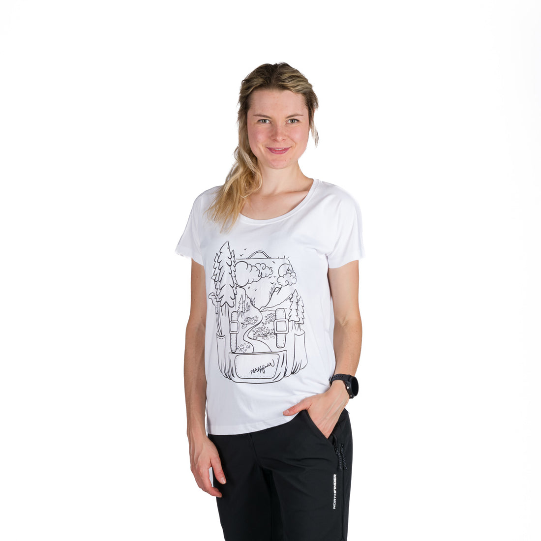  Women's loose fit organic cotton outdoor T-shirt DARCY